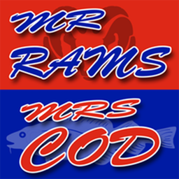 Mr Ram & Mrs Cod logo.